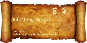 Báling Helga névjegykártya